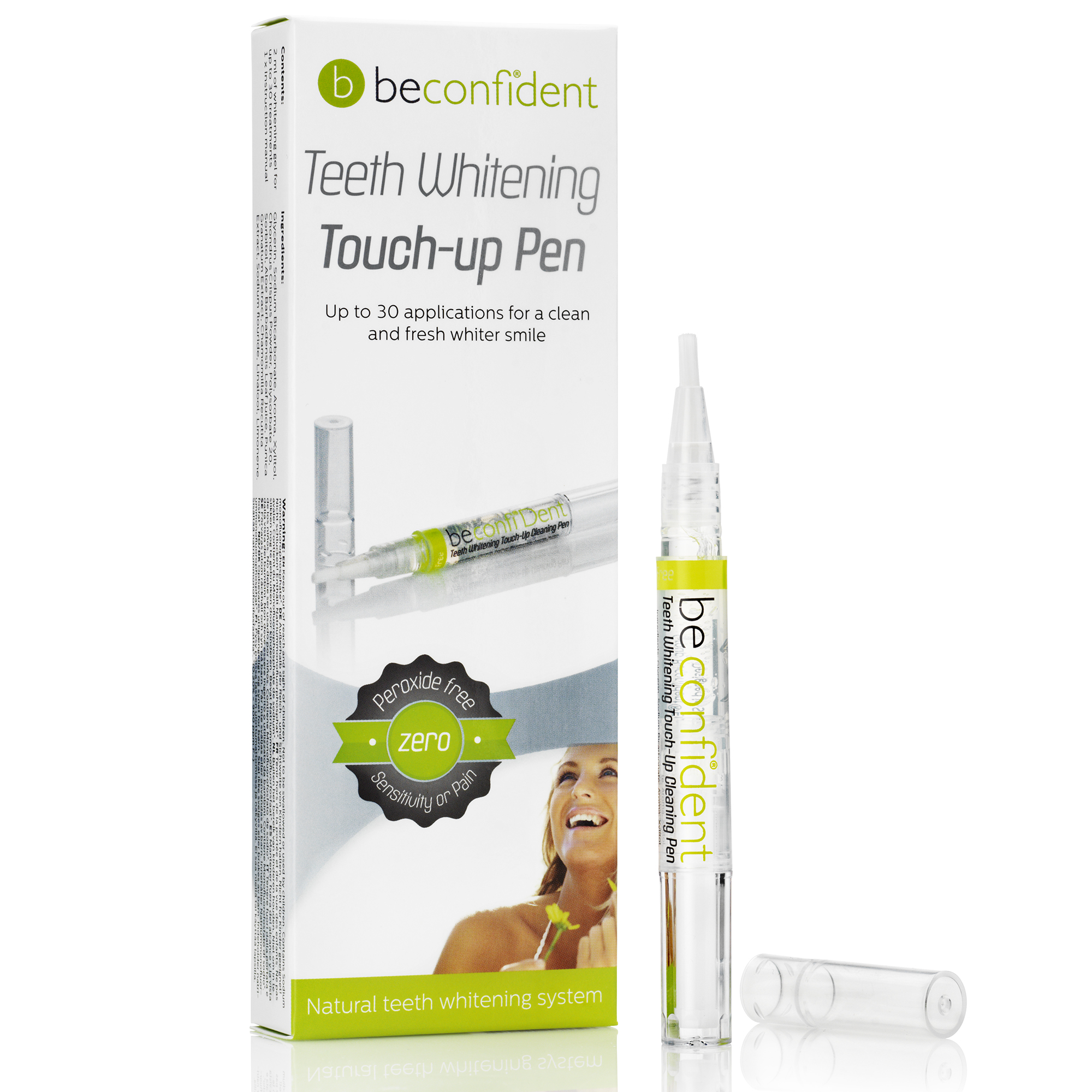 Beconfident Teeth Whitening Touch‑up Pen med förpackning.